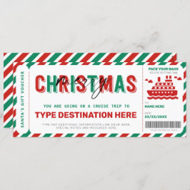 Cruise Boarding Pass kerstkaartje Gift Voucher