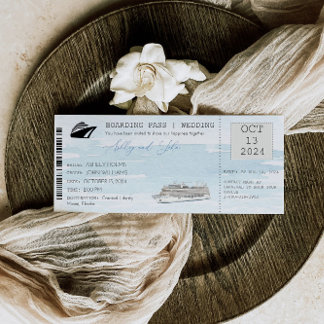 Cruise Boarding Pass Ticket bruiloft uitnodiging