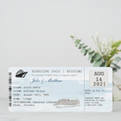 Cruise Boarding Pass Ticket bruiloft uitnodiging (Staand voorkant)
