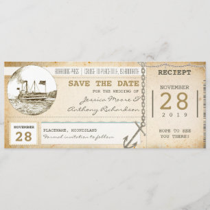Cruise boarding pass tickets voor Save the Date