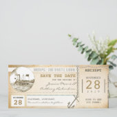 Cruise boarding pass tickets voor Save the Date (Staand voorkant)