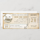 Cruise boarding pass tickets voor Save the Date (Voorkant / Achterkant)