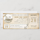 Cruise boarding pass tickets voor Save the Date (Voorkant)