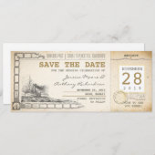 Cruise boarding pass tickets voor Save the Date (Voorkant / Achterkant)