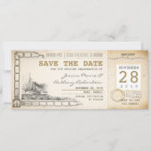 Cruise boarding pass tickets voor Save the Date (Voorkant)