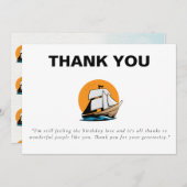 CRUISE Boot Cruise Verjaardagsfeest Bedankkaart (Voorkant / Achterkant)