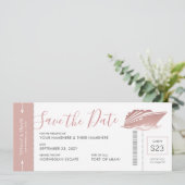 Cruise bruiloft instapkaart Roos Gold Pink Save The Date (Staand voorkant)