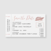 Cruise Bruiloft Mini Ticket Save the Date Magnet (Voorkant)