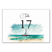 Cruise bruiloft, moderne minimalistische aquarel kaart (Voorkant)