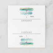 Cruise bruiloft, moderne minimalistische aquarel plaatskaartje (Buitenkant ongevouwen)