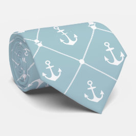Cruise bruiloft nautische anker touw patroon stropdas