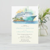 Cruise bruiloft Waterverf Kaart (Staand voorkant)
