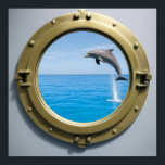 Cruise Cabin Decorative Dolphin Poster<br><div class="desc">Pack this poster in your suitcase for your next cruise.
12X12 Semi-gloss poster will be a fun addition to your cruise ship cabin.
Attach it to the wall or your cruise cabin door with magnets. Look for my magnets in my store.
Great for those inside cabins.</div>