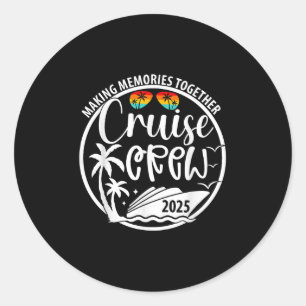 Cruise Crew 2025 samen herinneringen maken Zomer V Ronde Sticker