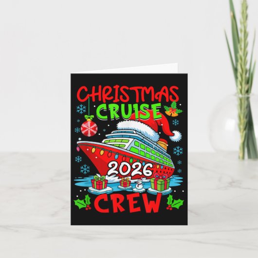 Cruise Crew 2026 Kerstmis Santa Cruise Ship Kleur Kaart (Voorkant)