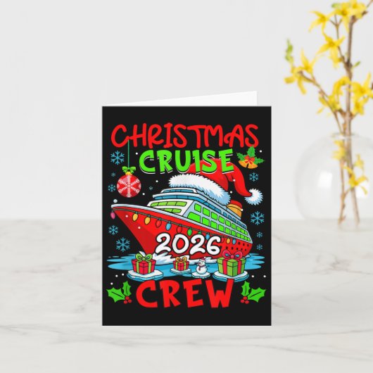 Cruise Crew 2026 Kerstmis Santa Cruise Ship Kleur Kaart (Gele Bloem)