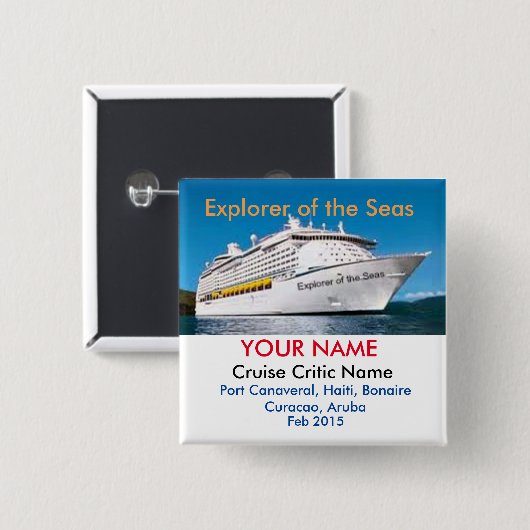 Cruise Critic Meet and Mingle Badge Vierkante Button 5,1 Cm (Voorkant /achterkant)
