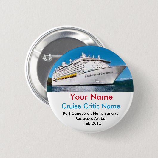 Cruise Critical Name Badge Ronde Button 5,7 Cm (Voorkant /achterkant)