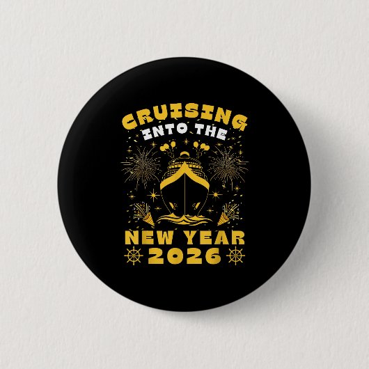 Cruise Cruising Into New Year 2026 Eve Party Match Ronde Button 5,7 Cm (Voorkant)