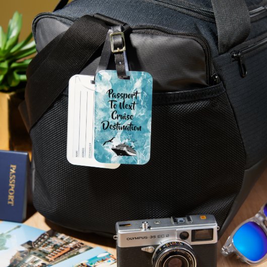 Cruise Destination Passport Holder Bagagelabel (Voorkant & Achterkant)