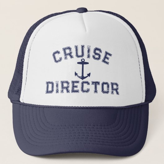 Cruise Director Nautical Anker Navy Blue Trucker Pet (Voorkant)