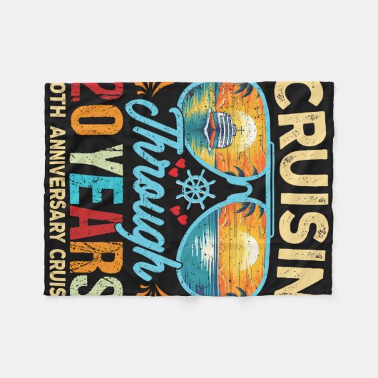 Cruise door 20 jaar 20e bruiloft Jubileum Fleece Deken (Voorkant (Horizontaal))