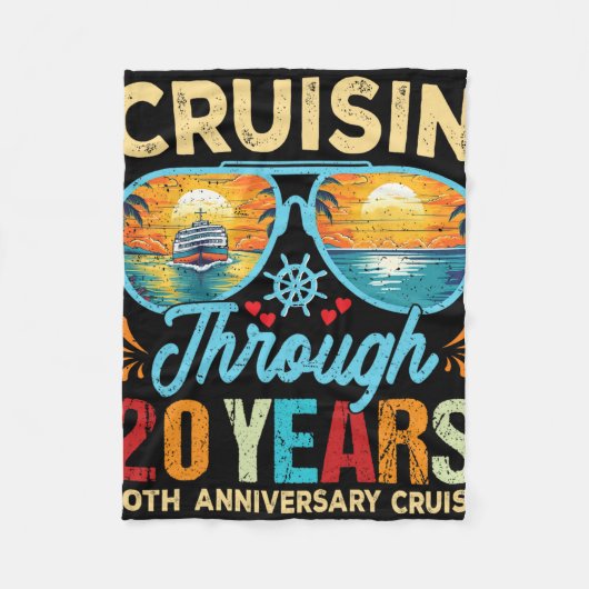 Cruise door 20 jaar 20e bruiloft Jubileum Fleece Deken (Voorkant)