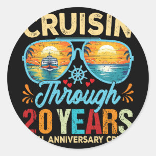 Cruise door 20 jaar 20e bruiloft Jubileum Ronde Sticker