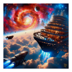 Cruise door de kosmische wolken perfect poster