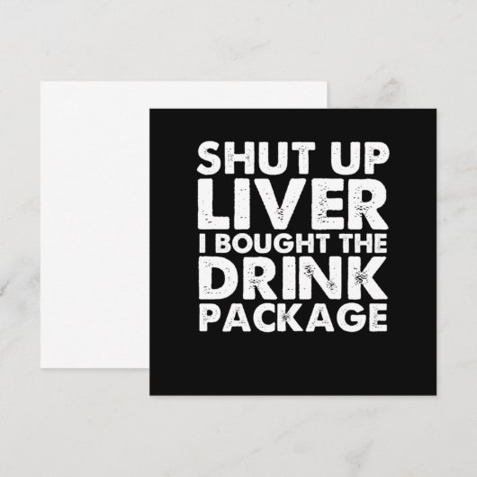 Cruise Drink Package Cruise Ship Cruising Vacking Kaart (Voorkant / Achterkant)