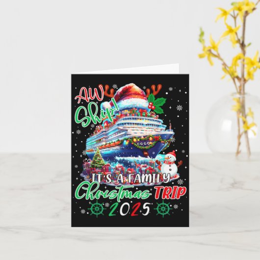 Cruise Family Aw Ship Its A Christmas Cruise Trips Kaart (Gele Bloem)
