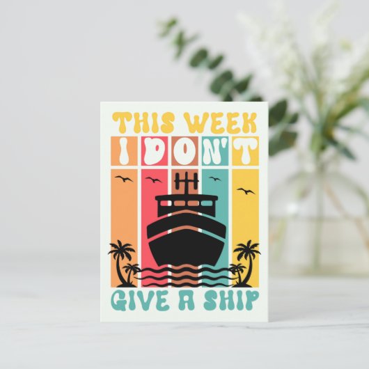 Cruise geïnspireerd briefkaart (Staand voorkant)