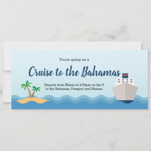 Cruise Gift Coupon Ticket Invitation Kaart (Voorkant)