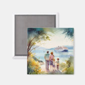 Cruise herinneringen familie magneet (Voorkant / Achterkant)