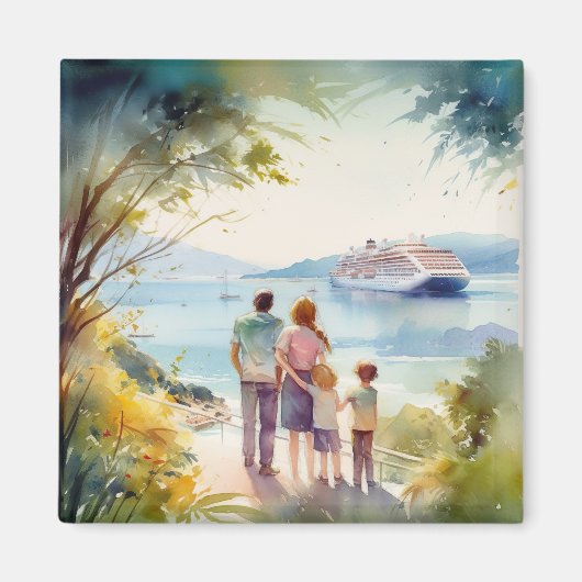 Cruise herinneringen familie magneet (Voorkant)