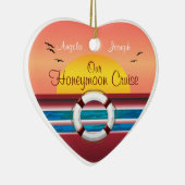 Cruise Honeymoon - Sunset Sjabloon Heart Keramisch Ornament (Rechts)