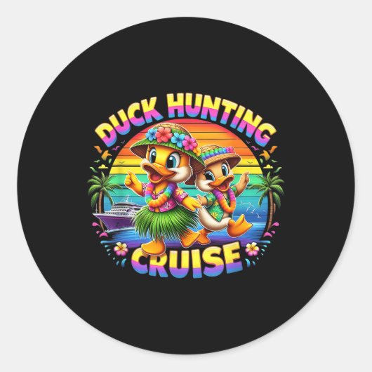 Cruise Hunter Rubber Duckie Summer Boat Vacay Duck Ronde Sticker (Voorkant)
