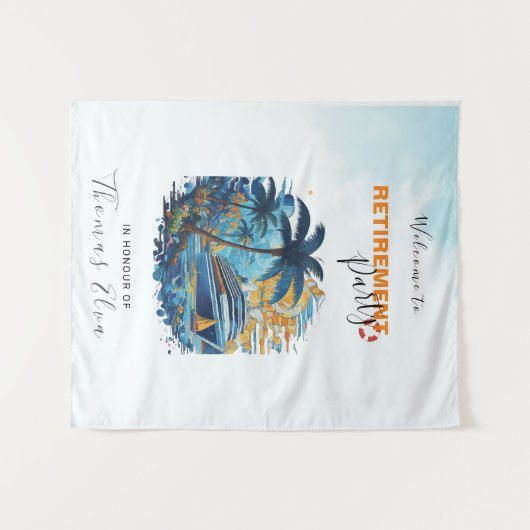 Cruise in je pensioenfeestje, achtergrondpaneel wandkleed (Voorkant (horizontaal))