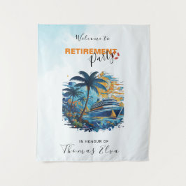 Cruise in je pensioenfeestje, achtergrondpaneel wandkleed