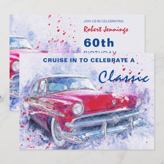 cruise in klassieke uitnodiging tot geboorte (Voorkant / Achterkant)