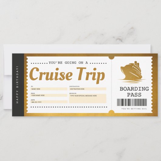 Cruise Instapass Vakantie Ticket Cadeaubon Kaart (Voorkant)