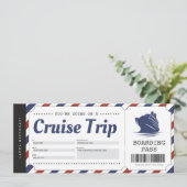 Cruise Instapassagiers Reis Ticket Cadeaubon Kaart (Staand voorkant)