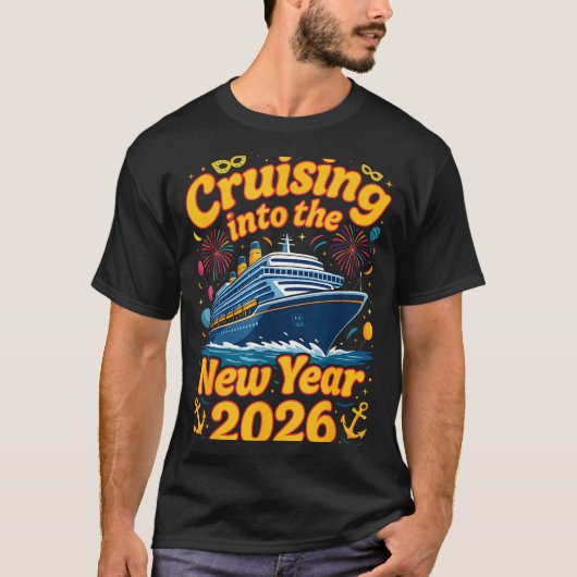 Cruise Into The New Year 2026 Crew Squad Family Ma T-shirt (Voorkant)