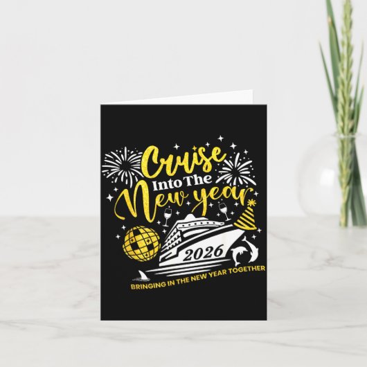 Cruise Into The New Year Funny 2026 Cruise Ship Wo Kaart (Voorkant)