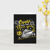 Cruise Into The New Year Funny 2026 Cruise Ship Wo Kaart (Gele Bloem)