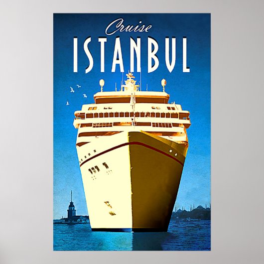 Cruise Istanbul, mediterraan zee, Turkije, vintage Poster (Voorkant)