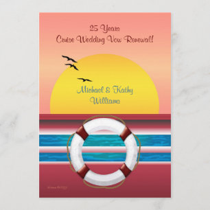 Cruise Jubileum Vow Renewal - Sunset Invite Kaart