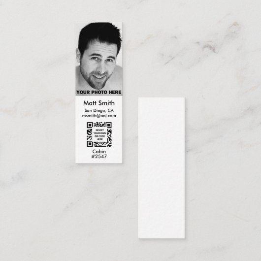 Cruise-Kaart voor homoseksuelen met QR-code Mini Visitekaartje (Voorkant / Achterkant)