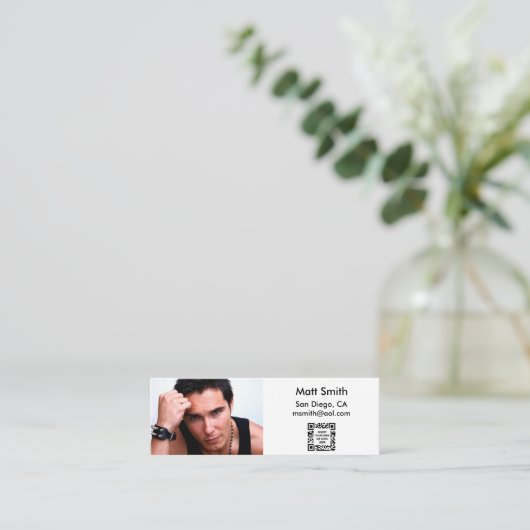 Cruise-Kaart voor homoseksuelen met QR-code Mini Visitekaartje (Staand voorkant)