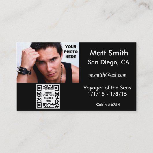 Cruise-Kaart voor homoseksuelen met QR-code Visitekaartje (Voorkant)